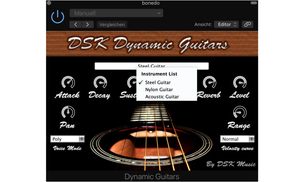 DSK Dynamic Guitars verfügt über drei verschiedene Gitarrenmodelle.