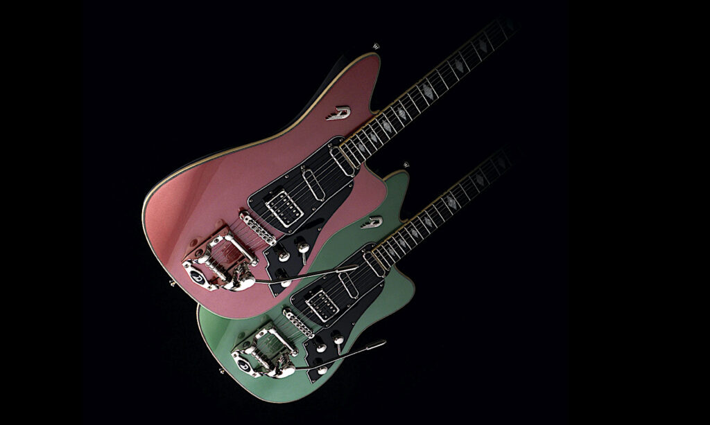 Duesenberg Paloma in Catalina Sunset Rose und Catalina Harbor Green.