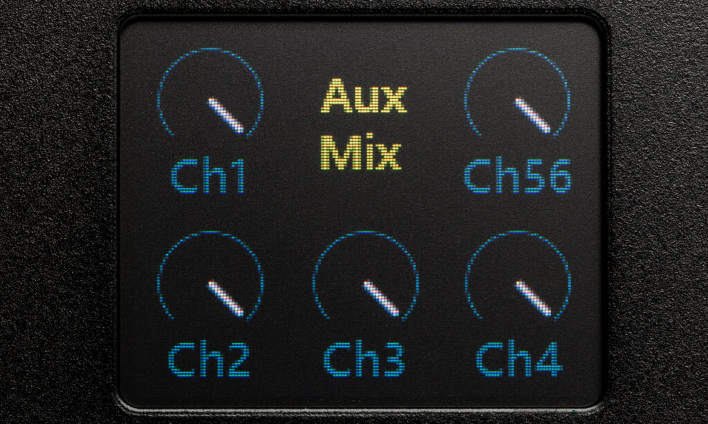 Der Aux Mix erlaubt eine individuelle Einstellung für die angeschlossenen Monitore.