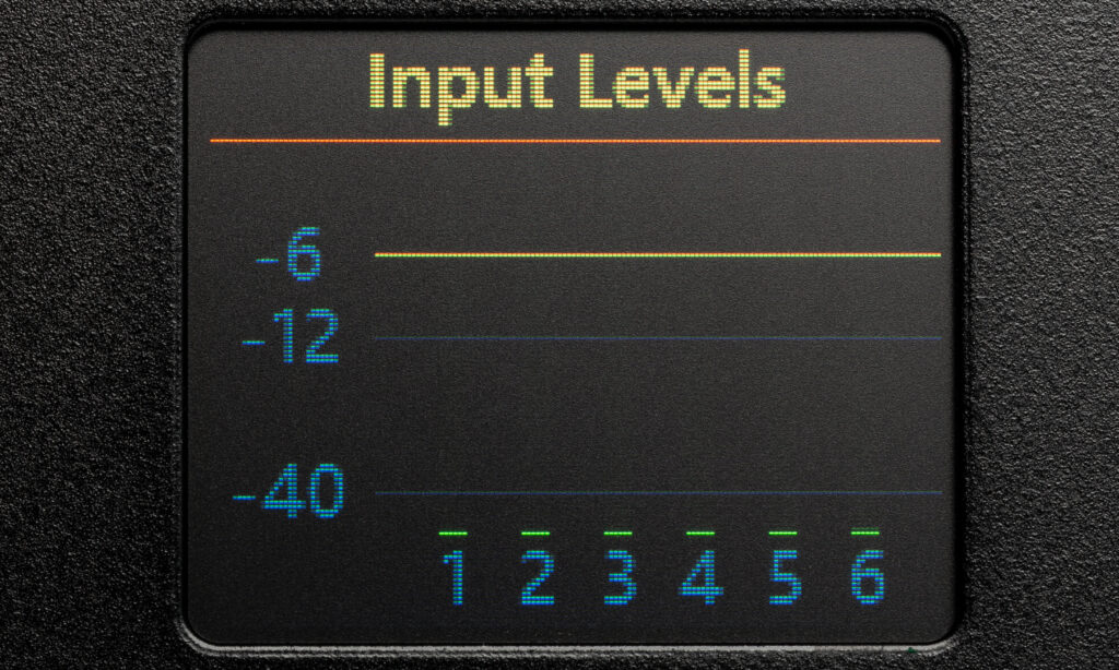 Hier lassen sich die Eingangspegel der einzelnen Kanäle kontrollieren und anpassen.