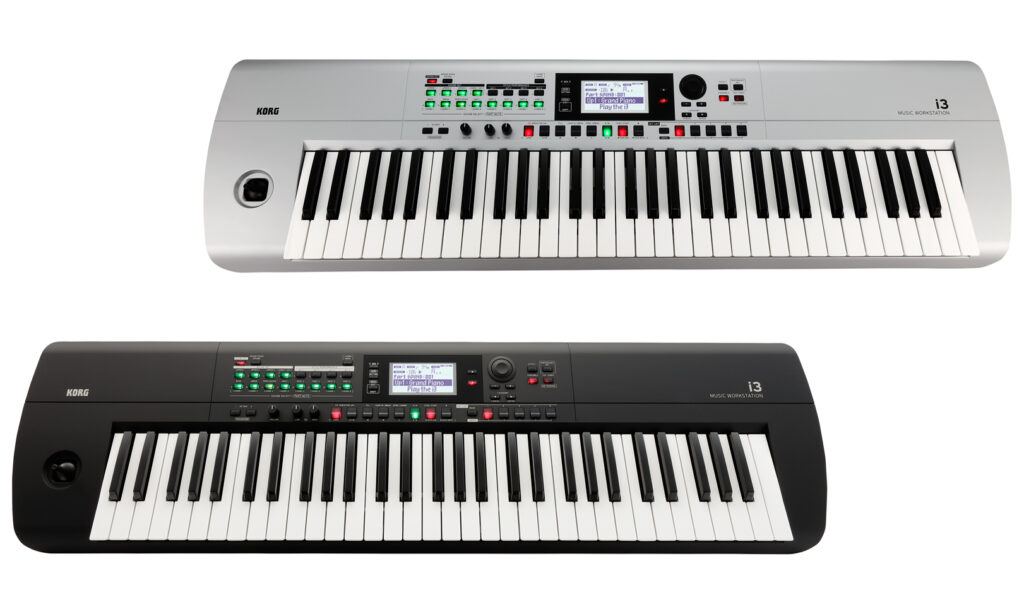 Korg i3 Musicworkstation silver [oben], Korg i3 Musicworkstation black [unten]. (Foto: Korg)