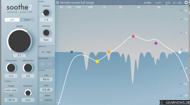 Oeksound Soothe2: automatisches Dynamic-EQ Plug-in bekommt ein großes Update