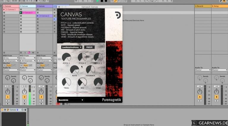 Puremagnetik Canvas: mit diesem kostenlosen Texture Microsampler Plug-in unterstützt ihr den Musiker