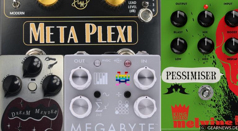 4 Boutique Pedale Teaser Pessimiser Megabyte Dream MEnder Meta Plexi