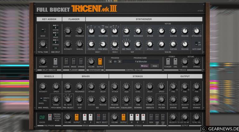 Full Bucket Music Tricent mk III: kostenlose Korg Trident Synthesizer-Emulation