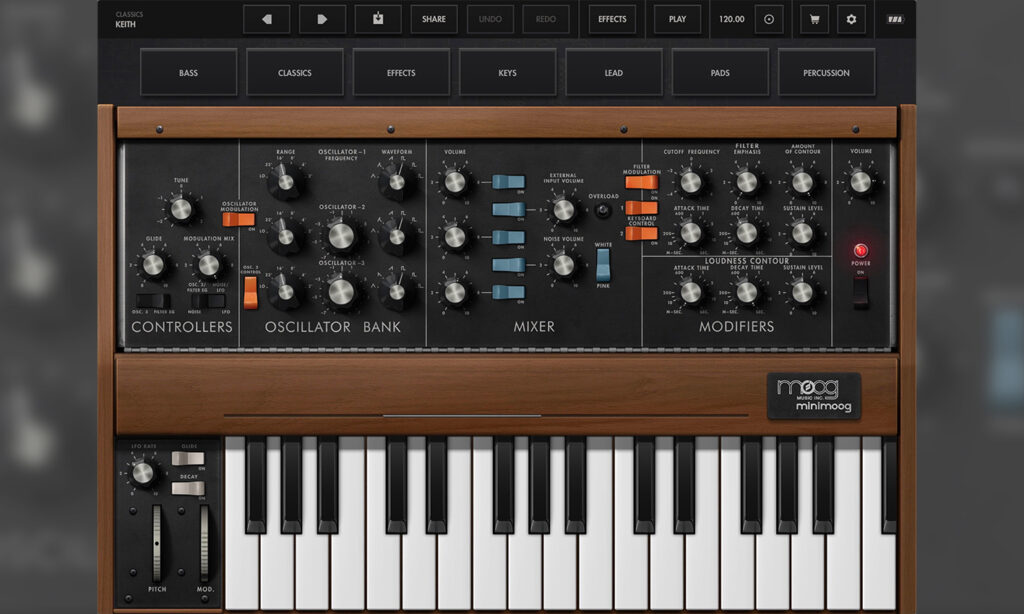 Minimoog Model D iOS App (Quelle: Gearnews)