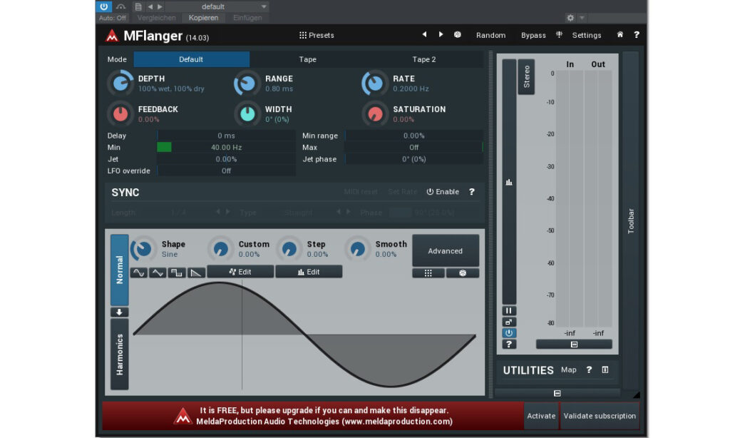 Der MFlanger ist eines der insgesamt 36 Plugins.