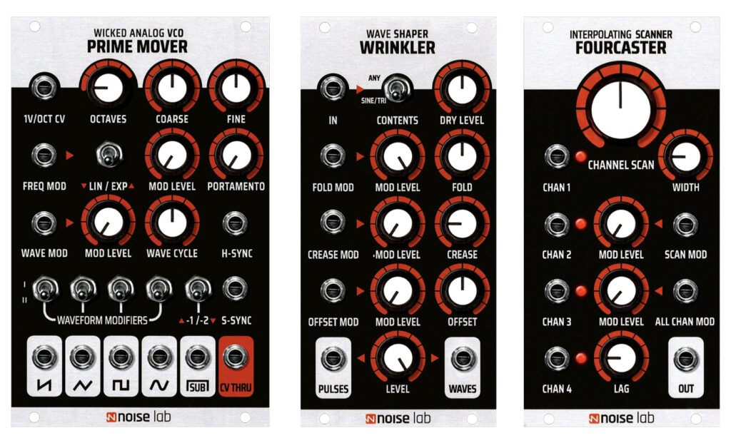 Noise Lab PRIME MOVER, WRINKLER und FOURCASTER. (Foto: Noise Lab)