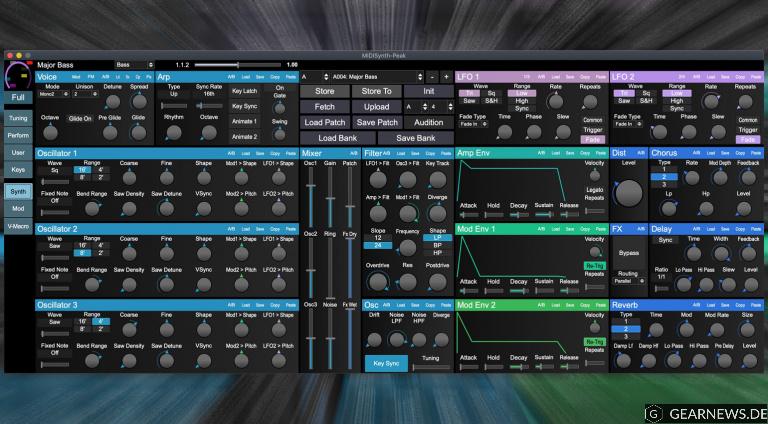 Sigabort MIDISynth Controller und Librarian für Synthesizer