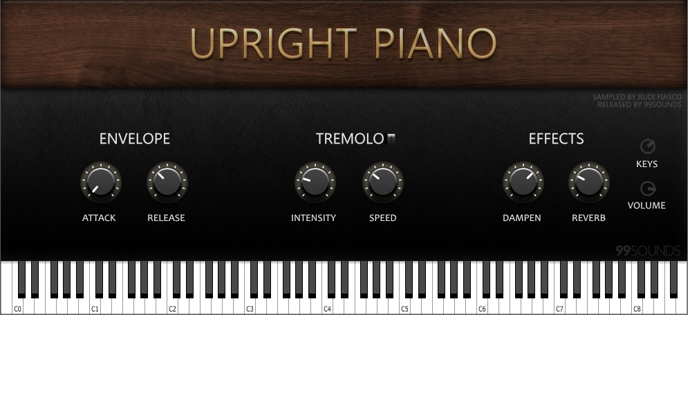 Das GUI von Upright Piano.