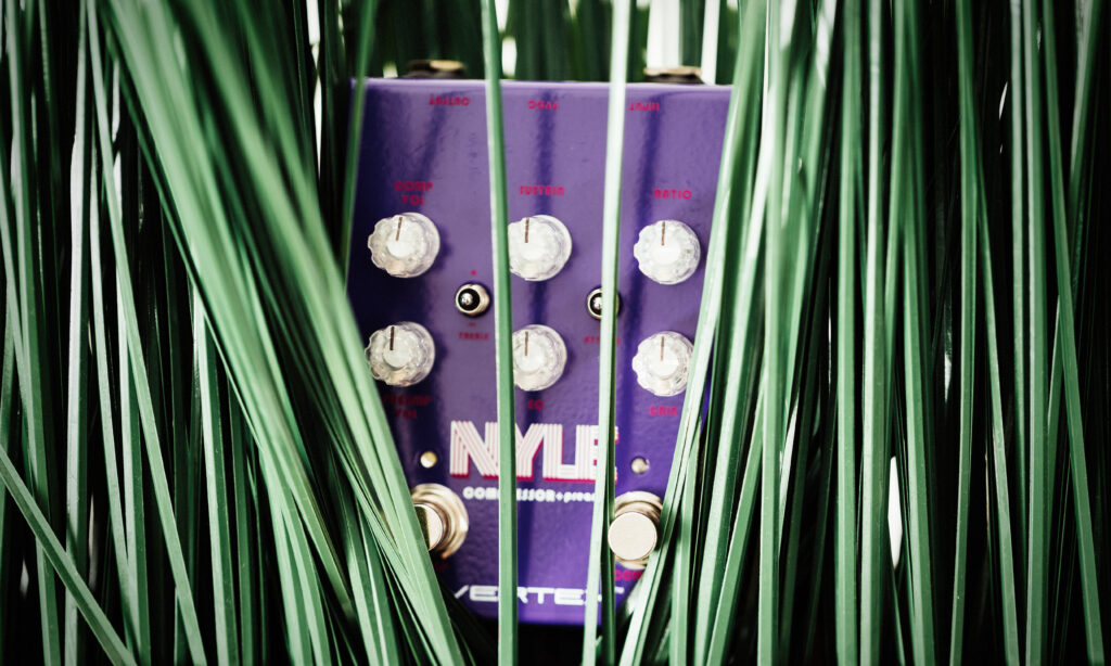 Das Vertex Nyle Compressor/Preamp Pedal generiert einen authentischen Sound mit eigenständigem Charakter, der bestens für Funk-Licks und Rhythmus geeignet ist.