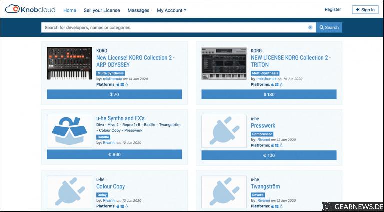 KnobCloud: kostenloser Marktplatz für Audio-Plug-ins und Musik-Software
