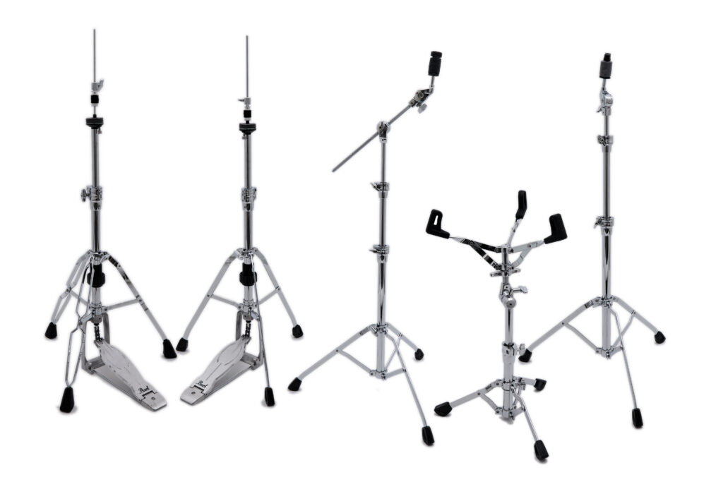 Moderates Gewicht, sehr gutes Handling: Das HWP-930S Set und die doppelstrebige H-1030 Hi-Hat-Maschine sind empfehlenswerte Hardwarekomponenten.