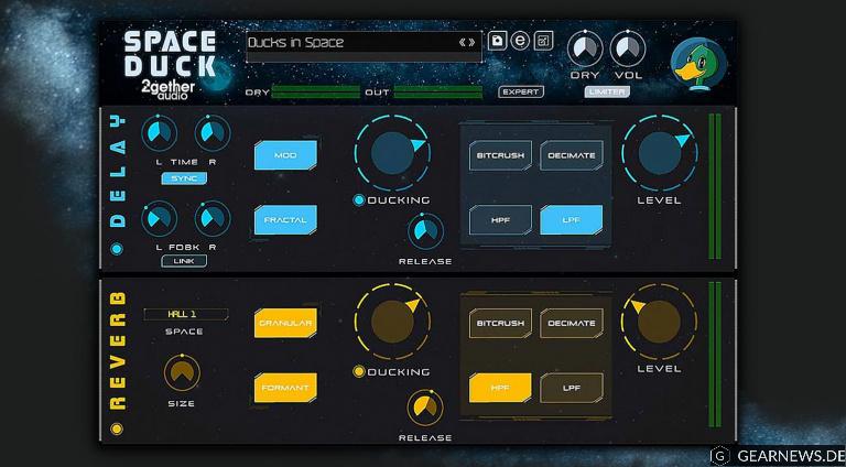 2getheraudio Space Duck: Ducking Delay und Reverb mit vielen Extras