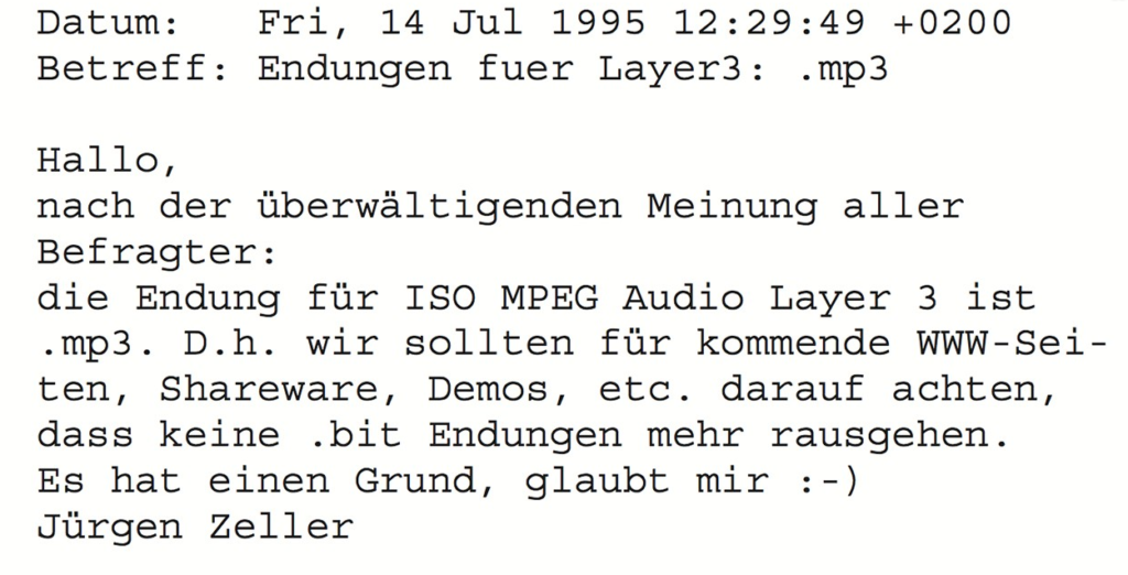 MP3 bekommt seinen Namen // Quelle: Frauenhofer