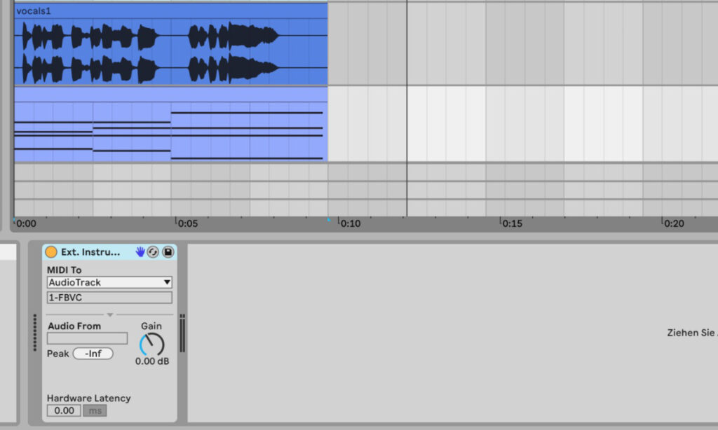 In DAWs wie Ableton Live ist FBVC nur voll nutzbar, in dem man das Plug-in mit einer zweiten Spur ansteuert.