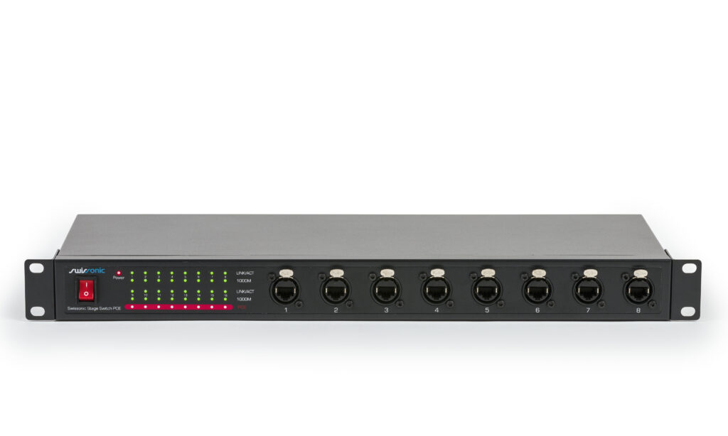 Swissonic Stage Switch POE, tour-tauglicher 19" Gigabit Netzwerkswitch