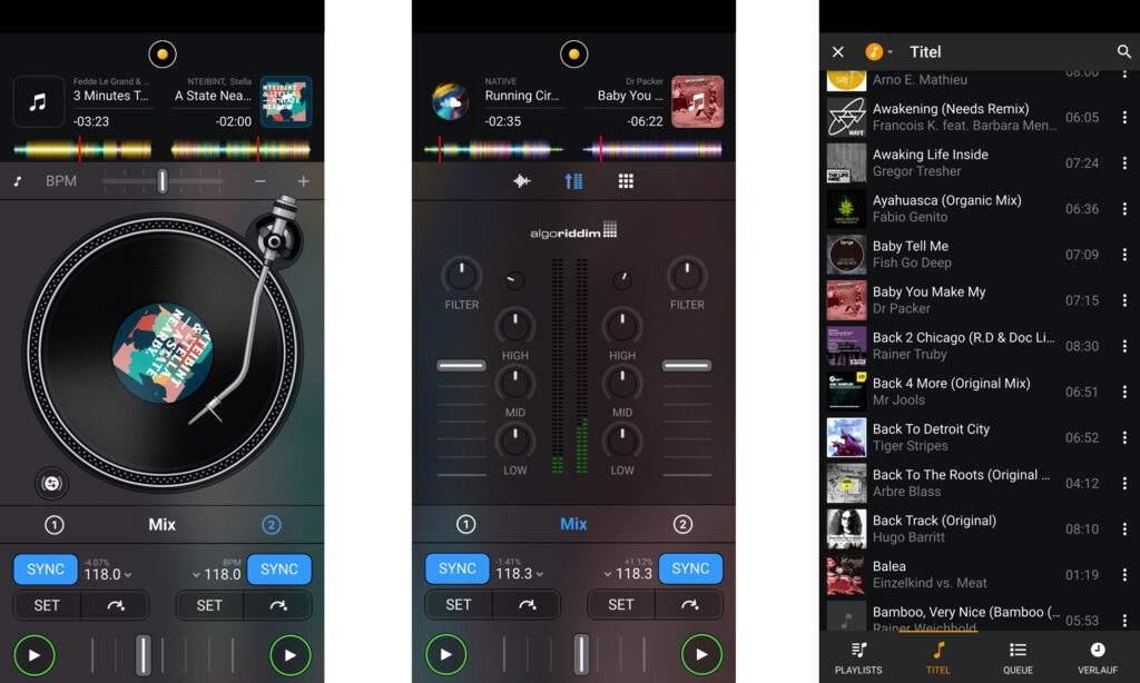 Algoriddim Djay 3 für Android: Deck, Mixer, Library