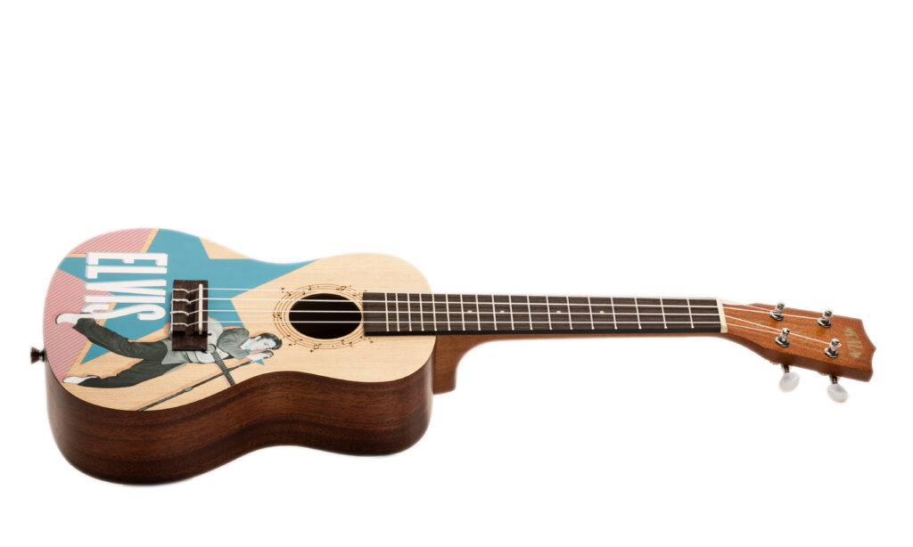 Das Kala Learn to play Elvis Ukulele Starter Kit Einsteiger Set besitzt ein cooles Design, weist aber einige Verarbeitungsmängel auf.