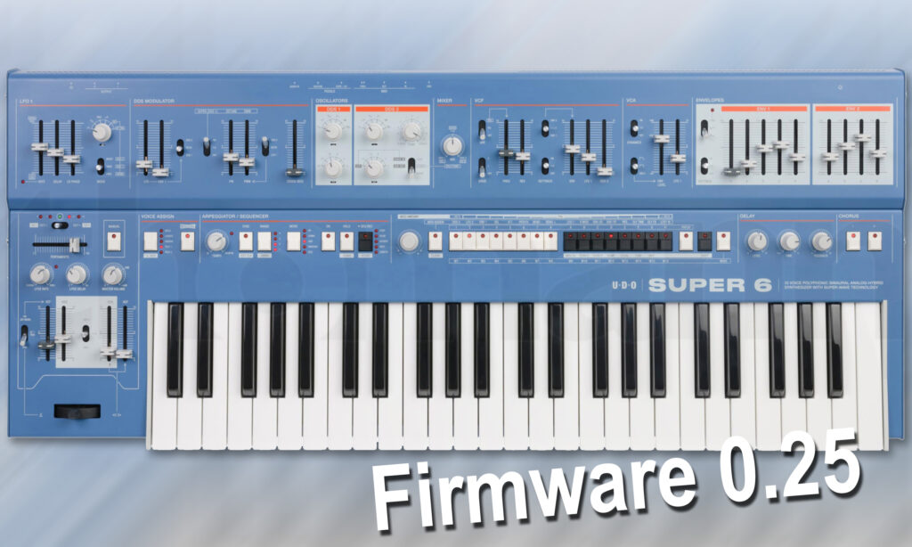 UDO Audio Firmware 0.25 für Super 6 Synthesizer (Quelle: UDO Audio)