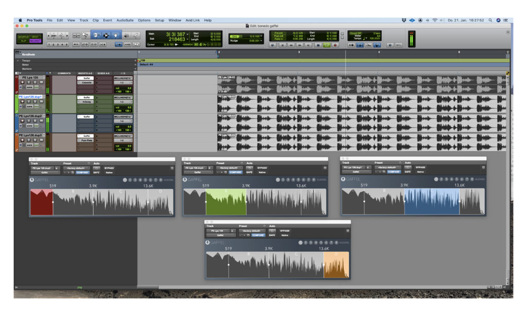 Klevgrand Gaffel in Pro Tools