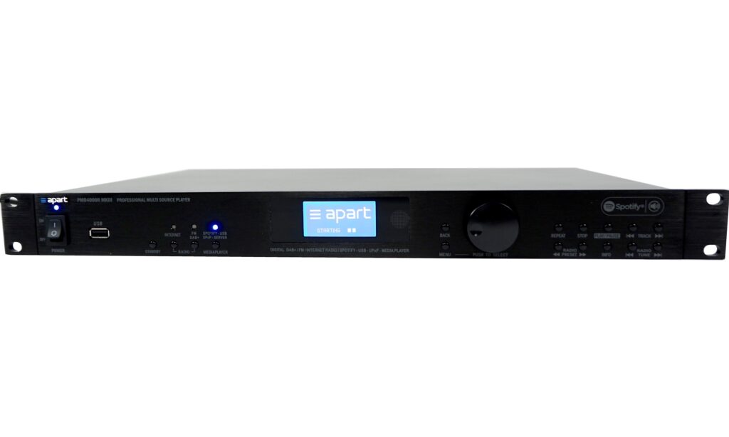 Internetradio, FM, DAB+ und USB/UPNP-Audiomedia-Player mit Spotify-Integration: Apart PMR4000R MKIII