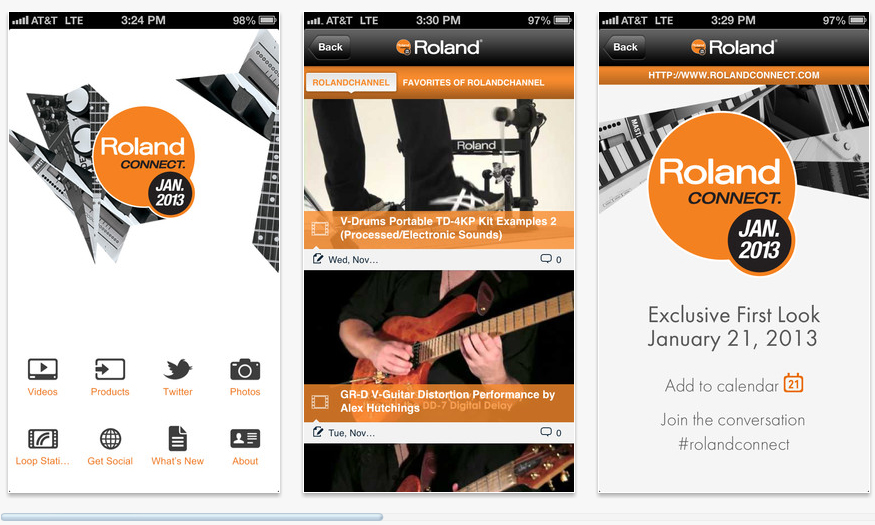NAMM 2013: Mit Roland Connect App immer auf dem Laufenden (Bildmaterial freundlicherweise von Roland und Apple zur Verfügung gestellt.)