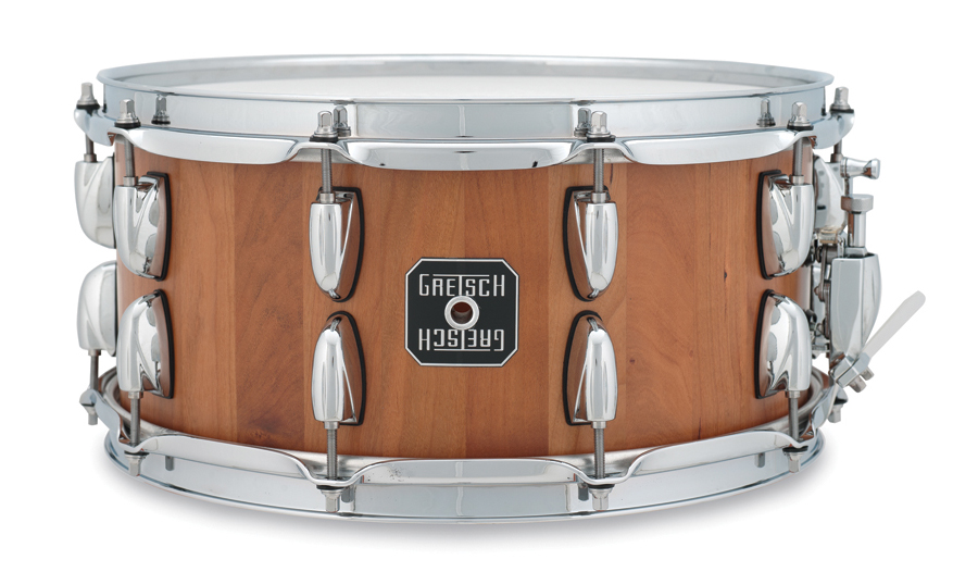 Die Gretsch Oak Stave Snare. Von der Kirsch-Version gibt es noch kein Foto....