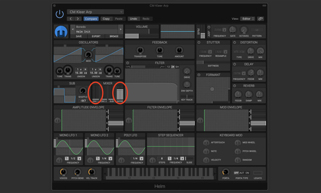 Synthesizer und Effekte: Noise