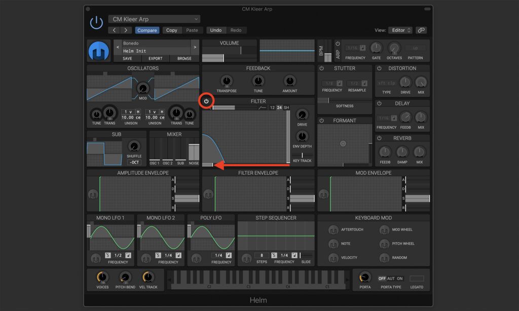 Synthesizer und Effekte: Filter Cutoff