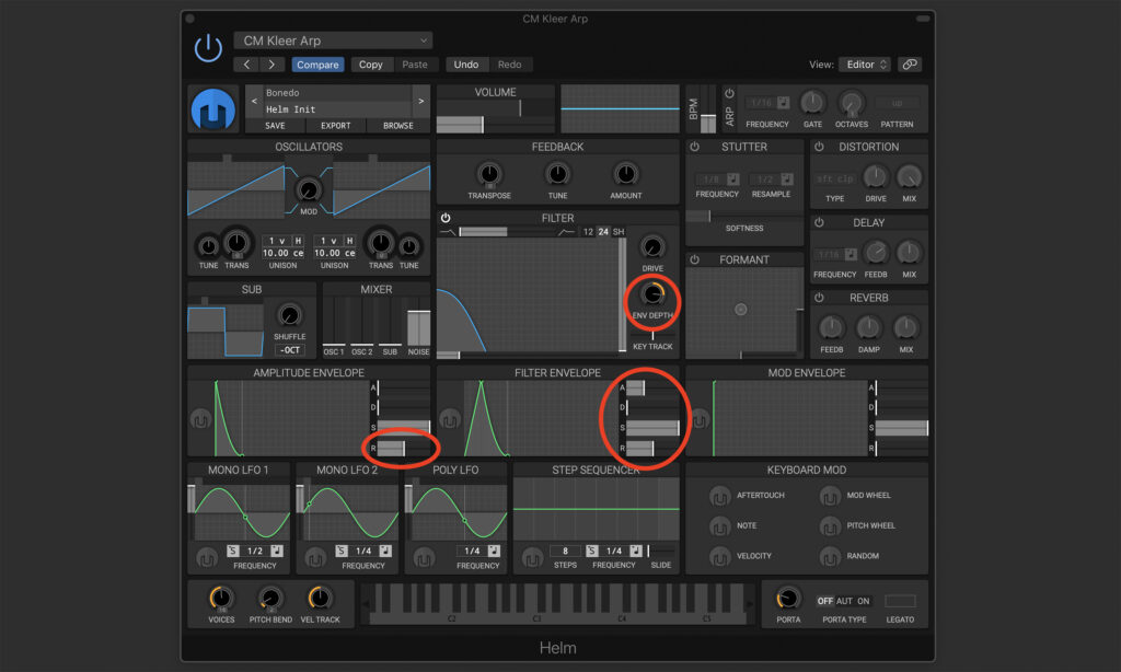 Synthesizer und Effekte: Filterhüllkurve einstellen