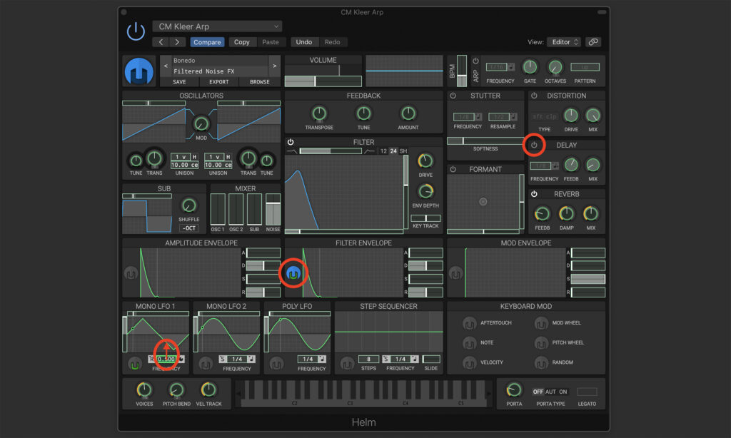 Invertierte Modulation der LFO-Geschwindigkeit