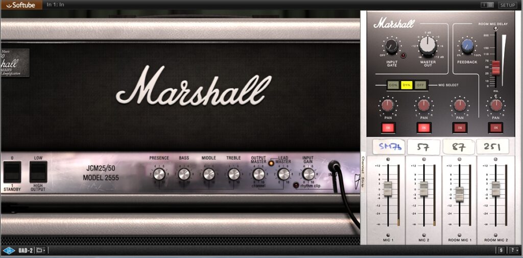 Soundeinstellung am UAD Marshall Silver Jubilee 2555 Plug-In