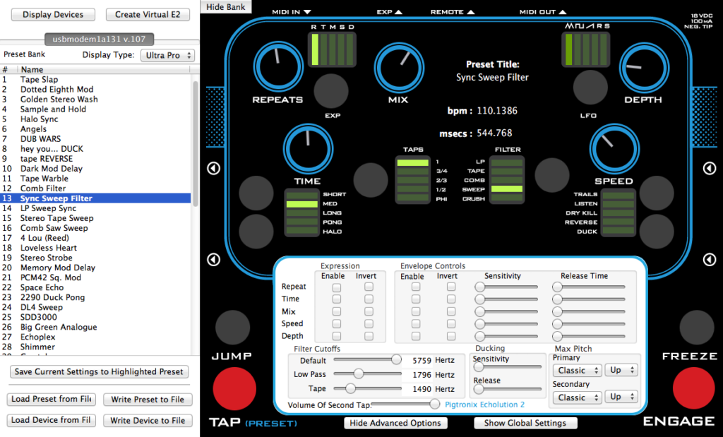 Sync Sweep Filter Delay