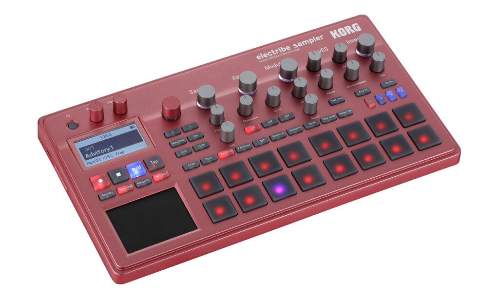 Der Korg Electribe Sampler leuchtet jetzt in rot. (Bild: zur Verfügung gestellt von Korg)