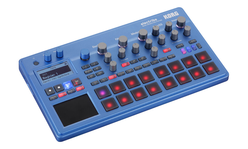 Die Korg Electribe gibt es jetzt auch in blau (Bild: zur Verfügung gestellt von Korg)