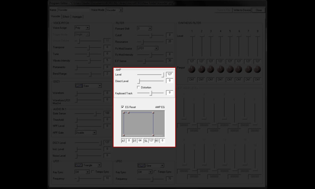 micoKORG - Vocoder - Vocoder - Amp