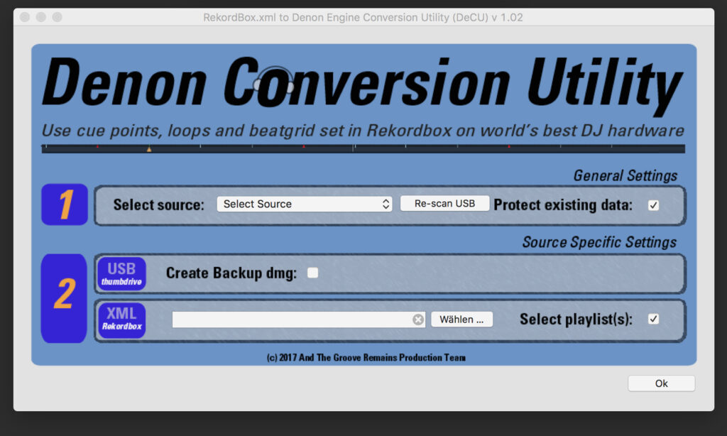 Denon Conversion Utility Screenshot