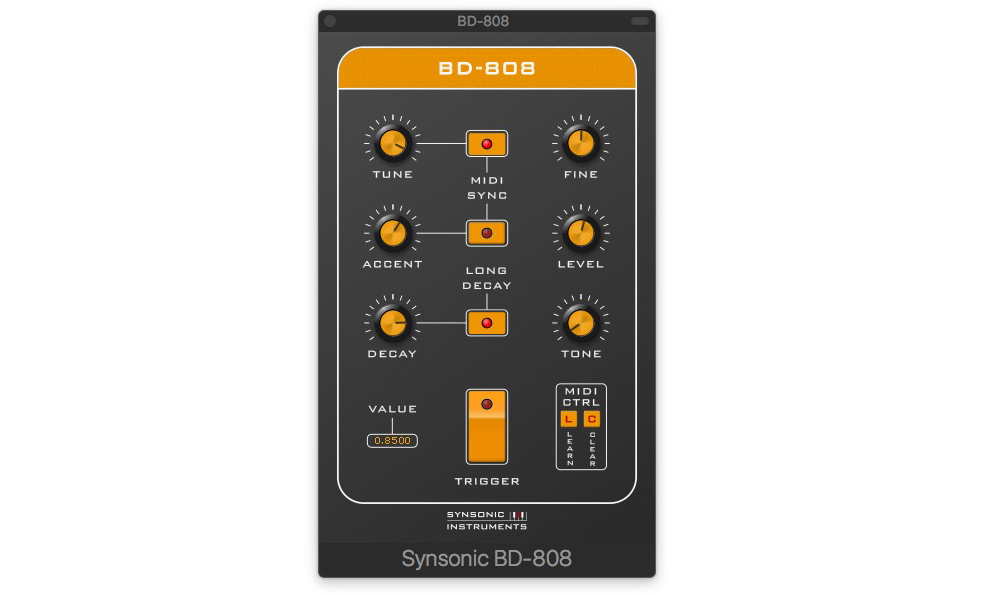 Mit der Emulation BD-808 von Synsonic Instruments holt ihr euch den Bassdrum-Sound der TR-808 kostenlos ins Studio.