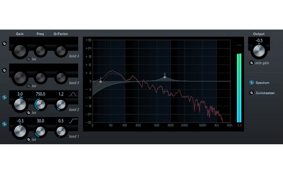 Ein Lowcut-Filter im Masterbuss kann euch helfen, die Kontur eurer Bassfrequenzen zu gestalten.
