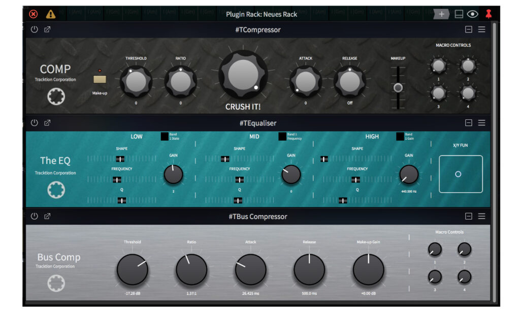 Was bei Reason gut funktioniert hat, funktioniert auch bei Waveform 9. Durch die Rack Stacks hat man alle Effekte schnell im Überblick.