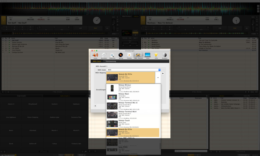 Die Auswahl der unterstützten Controller wird stetig erweitert, neu dabei ist unter anderem der Roland DJ-707M
