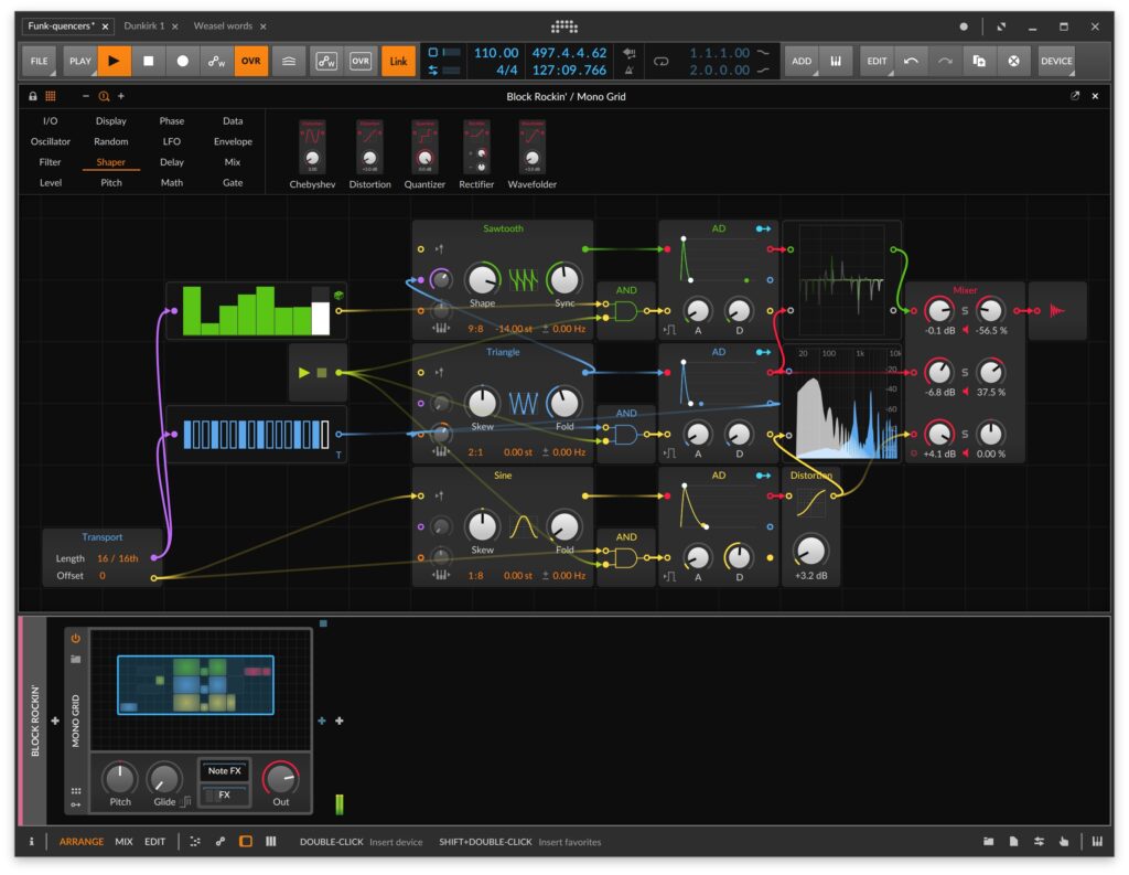 Das Grid Interface von Bitwig 3