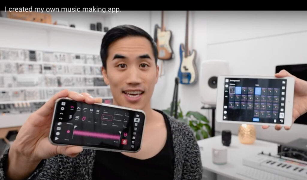 YouTube-Star Andrew Huang präsentiert seine eigene Musik-App: Flip Sampler. (Bild: YouTube Andrew Huang)