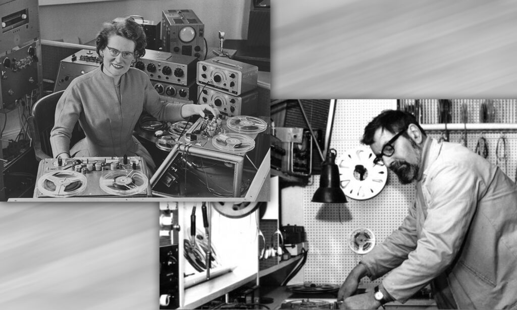 Daphne Oram [l.] und Tristram Cary [r.]