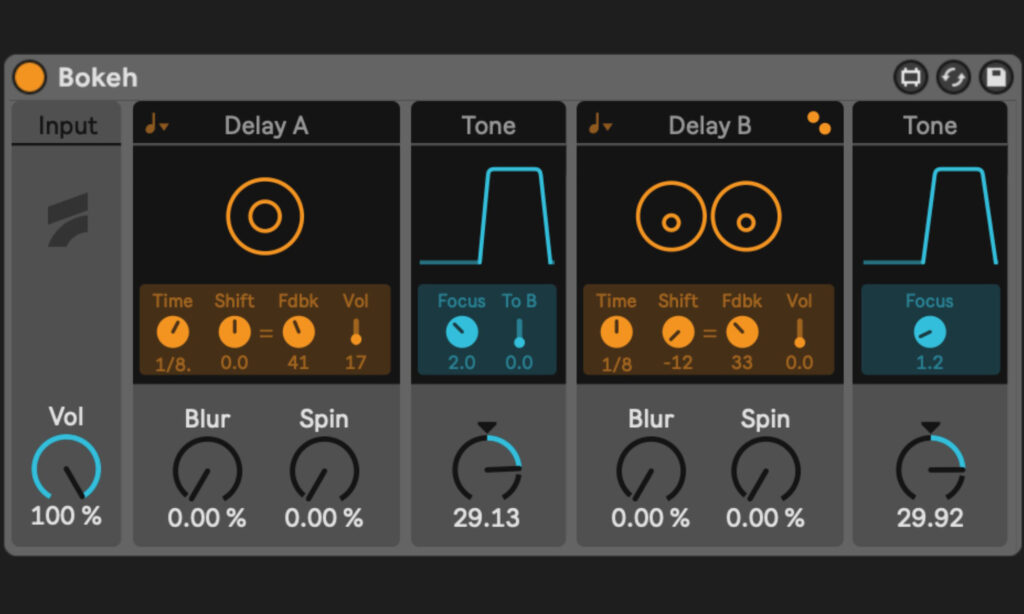 Bokeh, das Max for Live Doppeldelay mit Blur-Effekt von Fors.