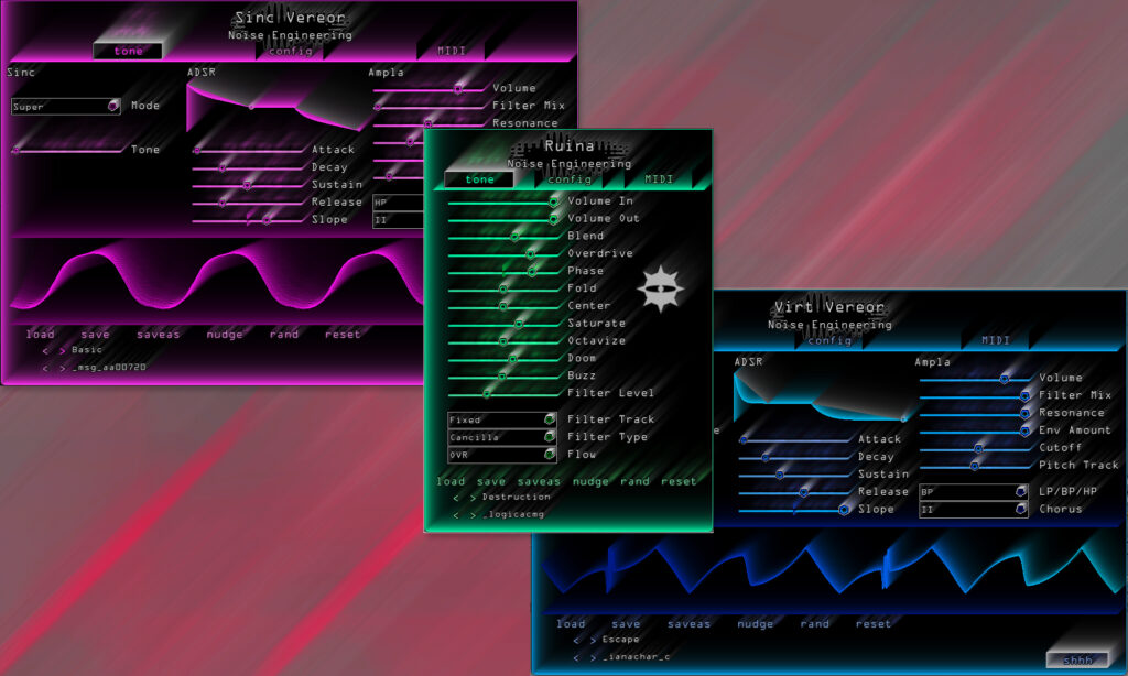 Noise Engineering Sinc Vereor, Virt Vereor und Ruina Plugins (Foto: Noise Engineering)