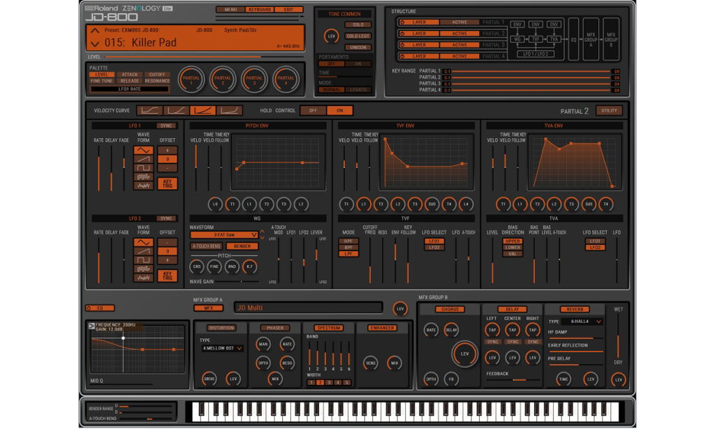 Die JD-800-Erweiterung bietet deutlich mehr Sounddesign-Möglichkeiten.