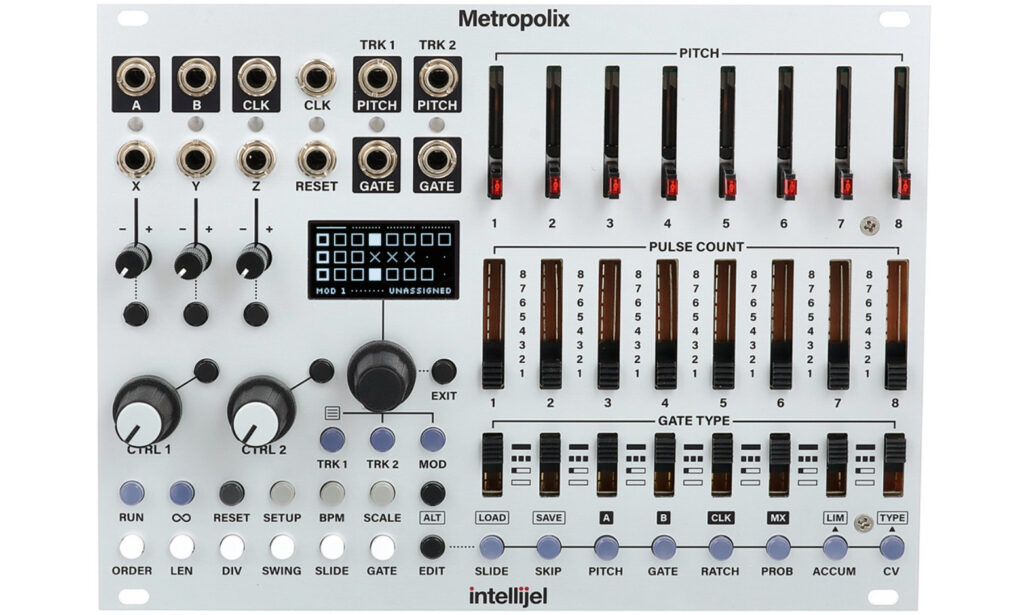 Der Sequenzer von Intellijel ist mit acht Fadern ausgestattet.