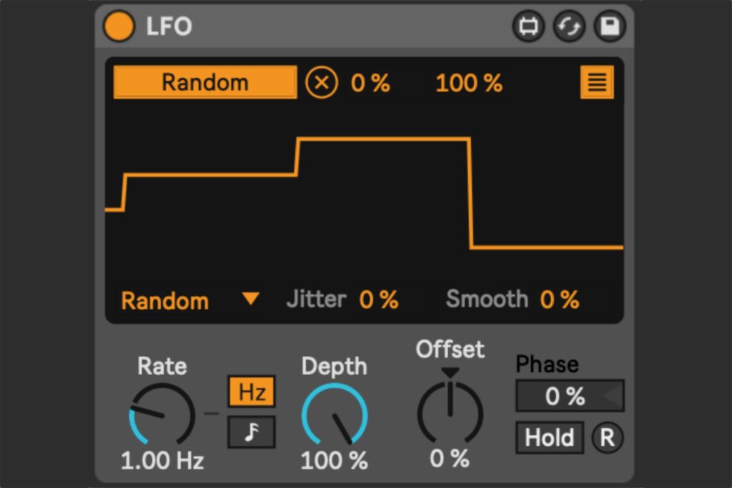 Mit einem Sample-and-Hold-LFO in Max for Live können Parameter zufällig moduliert werden.